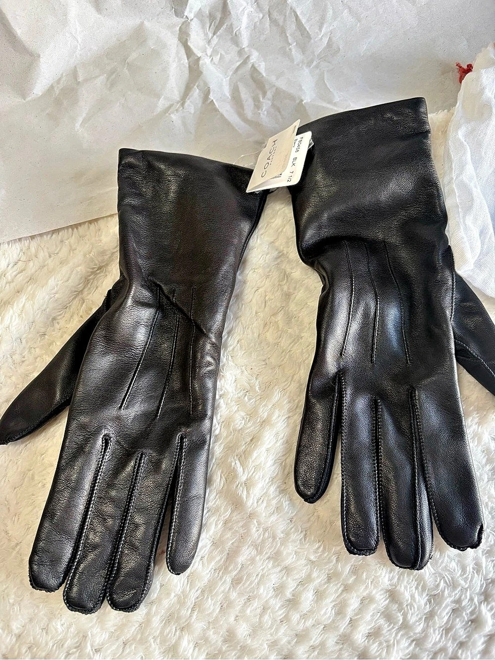 Coach Leather Gloves in Black Size 7 1/2
